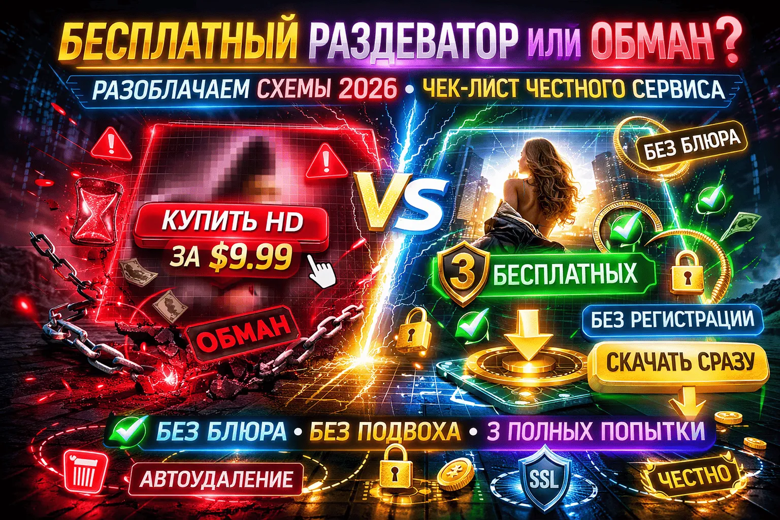 Бесплатный раздеватор онлайн — как найти действительно бесплатный в 2026